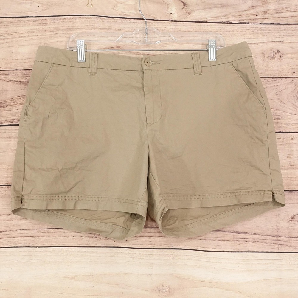 Magellan Outdoors Chino Shorts Womens 16 Beige Twill 38 Waist 4 Inseam Stretch